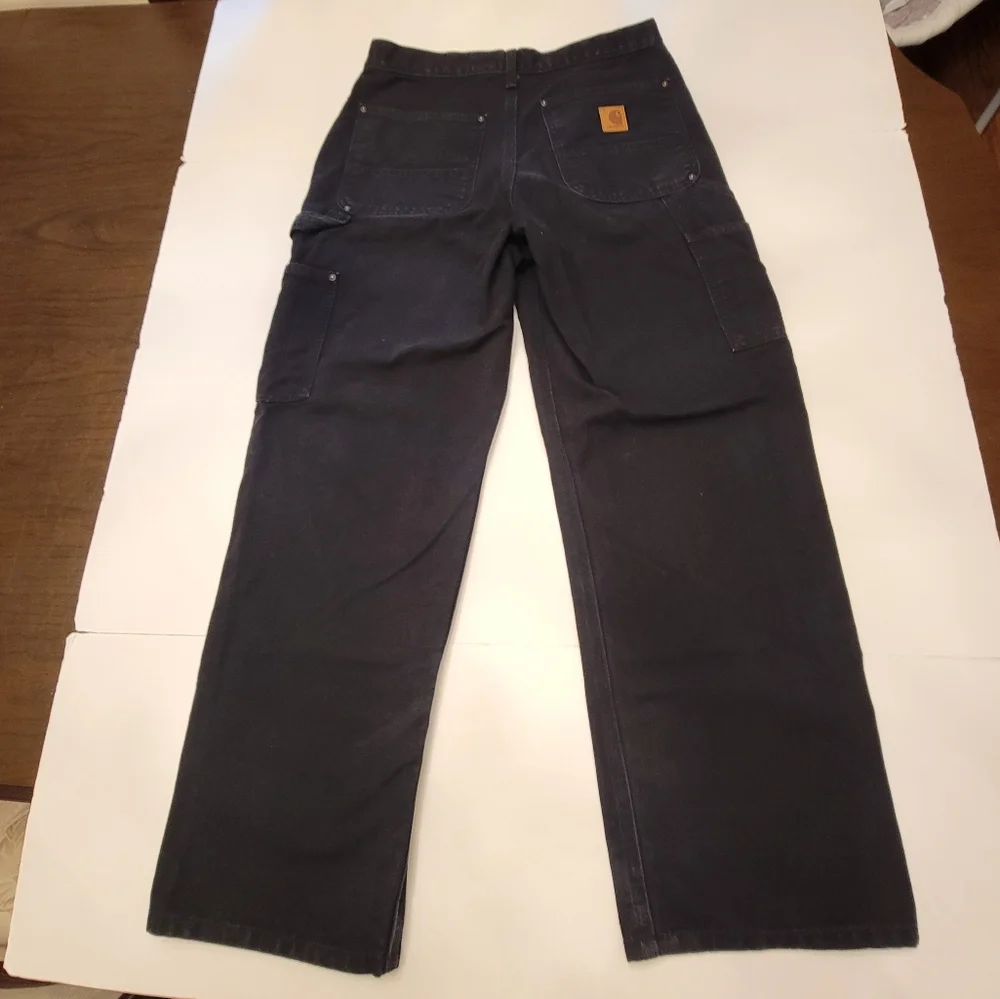 Carhartt Loose Straight Washed Duck Double-Front Jeans Black B136 Men's 30x29 - Picture 6 of 16